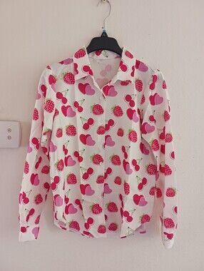 Women's Strawberry Heart Button Down Shirt